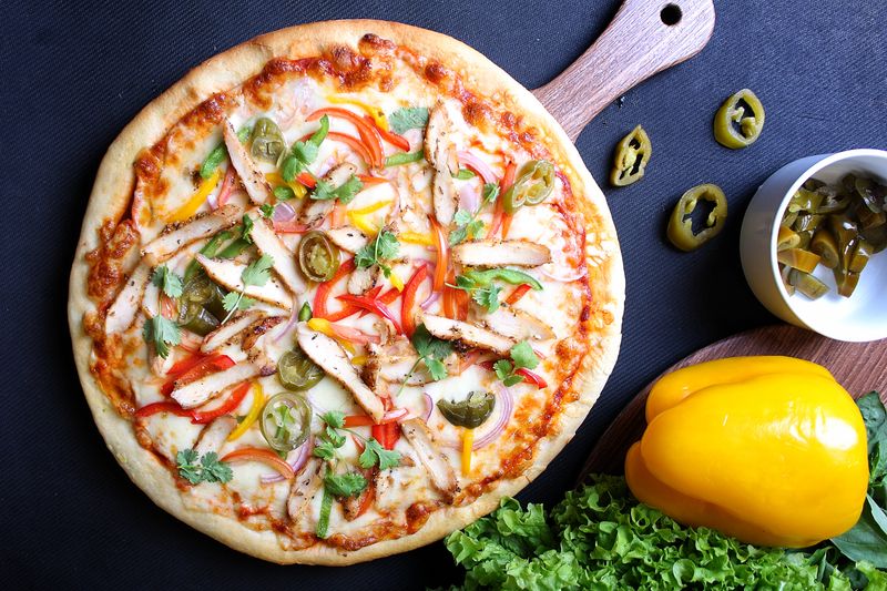 Veggie Garden pizza with fresh vegetables